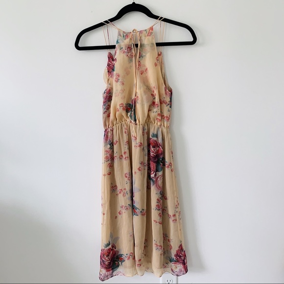 Anthropologie Meadow Rue SILK Yellow Floral Dress - Picture 2 of 6